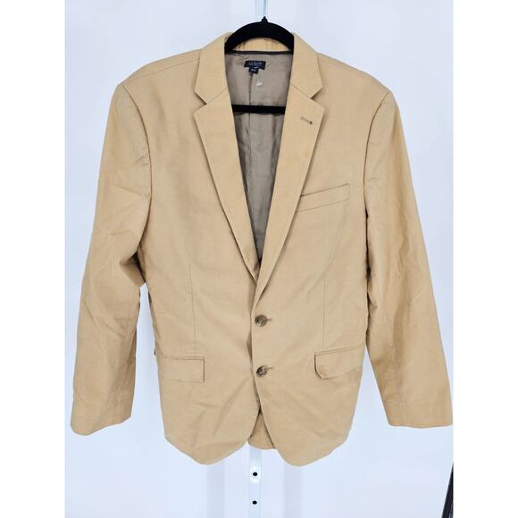 JCrew 40R Ludlow Slim Larusmiani Cotton Mens Blazer Suit Jacket Beige